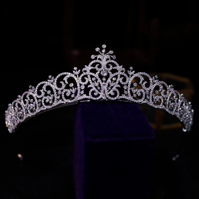 

Elegant Full Zircon Brides Crowns Tiaras Stunning Crystal Headpieces Wedding Hair Accessories Prom Hair Jewelry Gift
