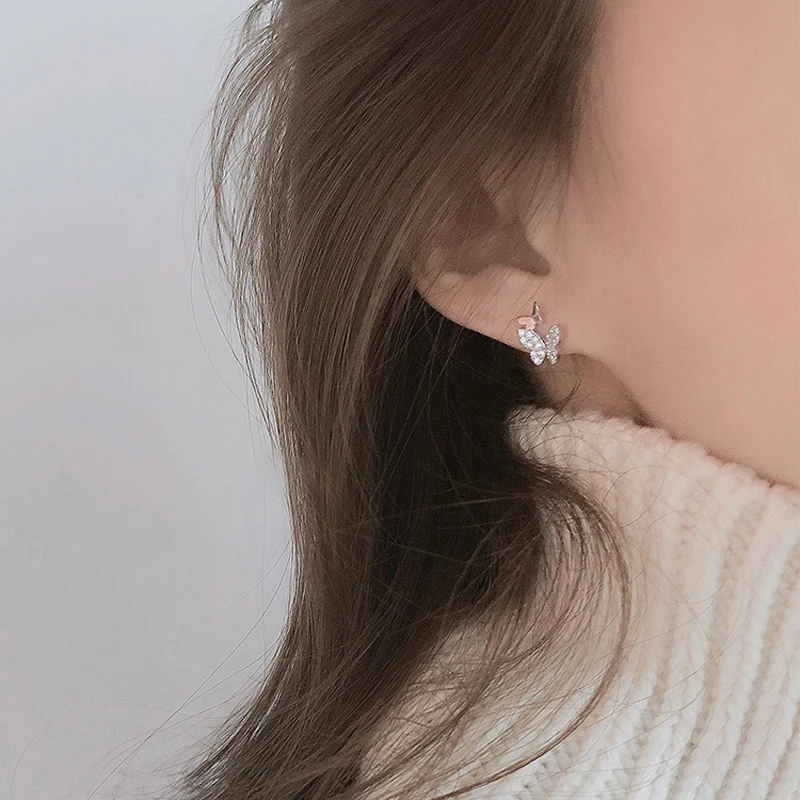 Милые серебряные серьги в виде бабочек из стерлингового серебра 925 пробы с