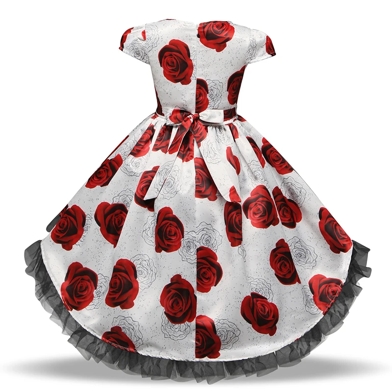 Платье принцессы с цветочным рисунком для девочек летняя одежда маленьких
