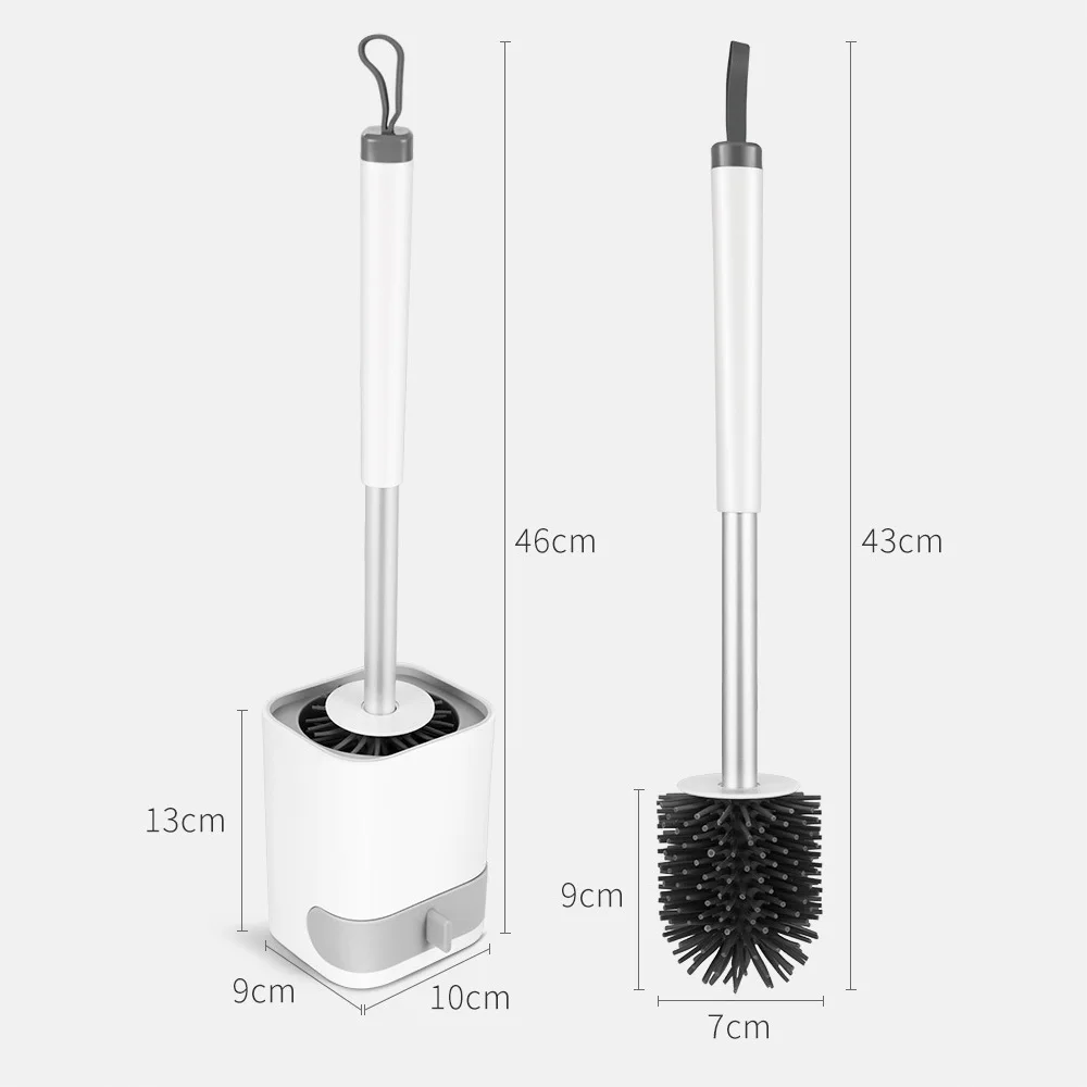 

Silicone TPR Toilet Brush Quick Drain Cleaning Brush Tool For Toilet Household WC Bathroom Toilet Cleaning Brush Accessories Set