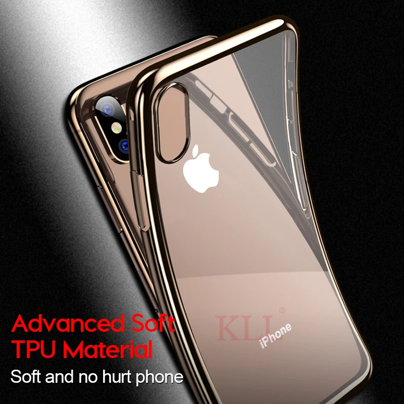Мягкий прозрачный чехол с покрытием для iPhone 11 Pro XS MAX X XR тонкие прозрачные чехлы из