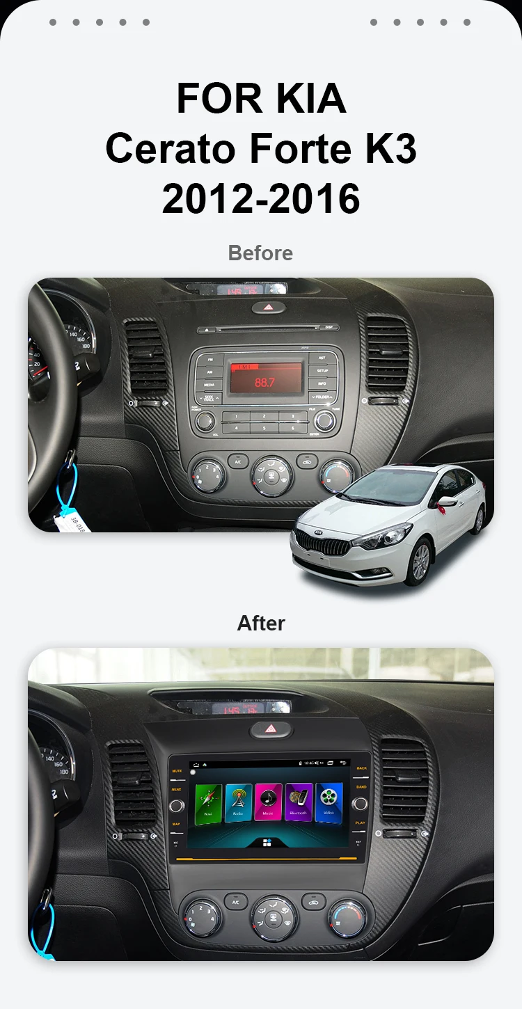 Автомобильный мультимедийный Dvd gps плеер EBILAEN для KIA Cerato Forte 2012- 2Din Android 8,1 Авто Радио Навигация магнитофон K3
