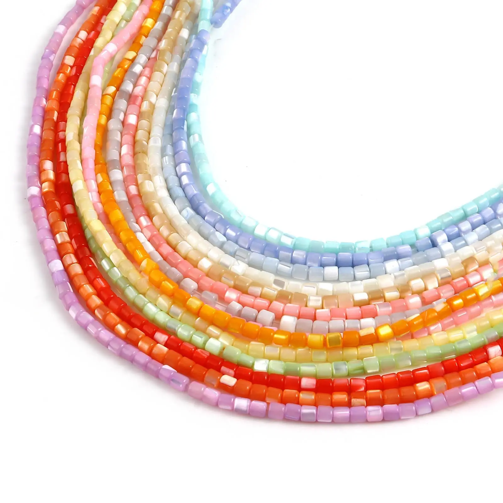 

Shell Loose Beads Cylinder Multicolor Dyed Spacer Beads DIY Necklace Jewelry About 4mm x 3.5mm,1Strand (Approx 112 PCs/Strand)