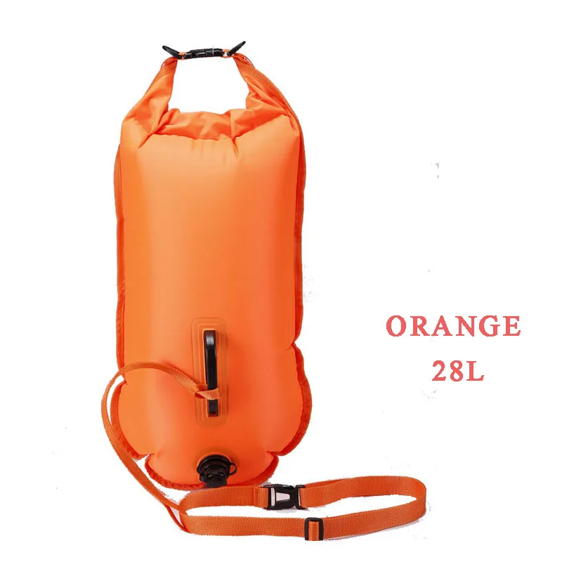 Orange 28L 28Л Сумка Для Плавания Надувной Спасательный спасательный мешок буксировочный плавающий сухой мешок для плавания Дайвинг тренировочный защитный сигнальный воздушный мешок - Цвет: Orange 28L
