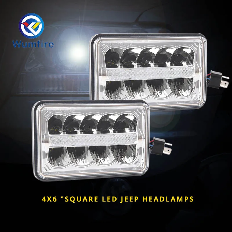 2шт 4X6 светодиодный фары в горошек одобренный с дальним и низким лучом для Chevrolet Ford