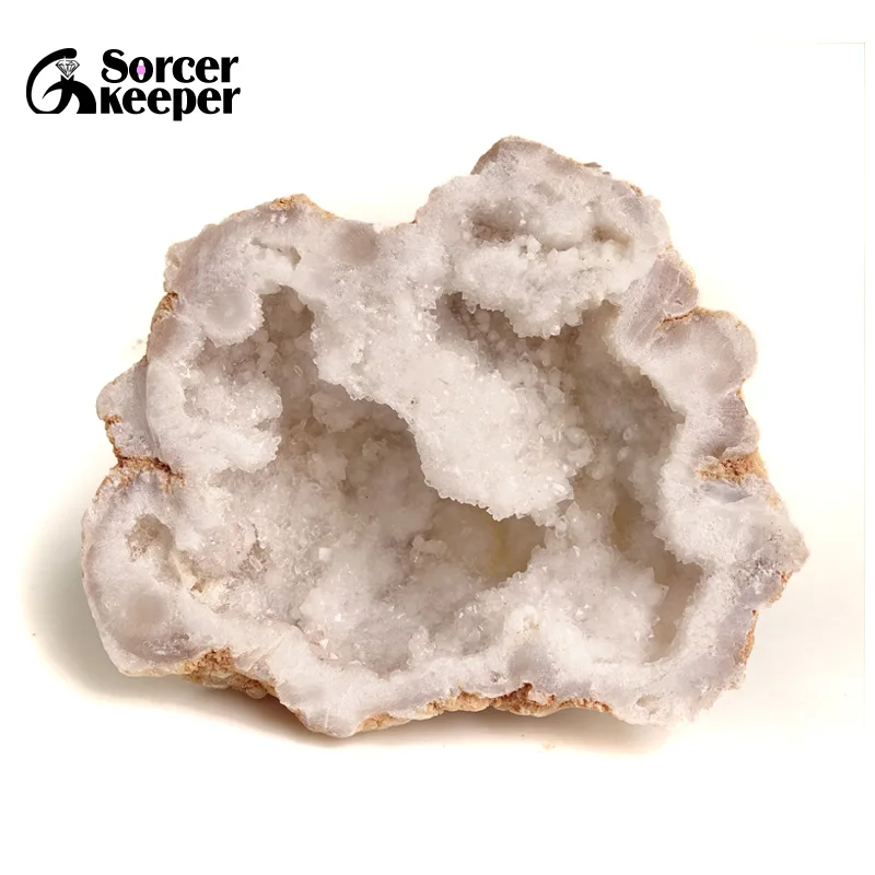 

277 г натуральный белый Агат фрагмент жеоды Кристалл минеральная кварцевая пещера образец энергии камень заживляет украшения дома BD927