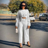 black white asymmetrical womens tracksuit autumn ruched long sleeve crop tops and irregular straight trouser loungewear outfits