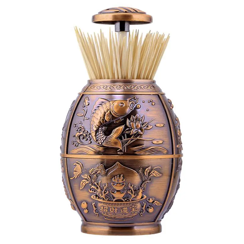 Промо-акция! Нажимной Стильный ретро Автоматическая подставка для зубочисток