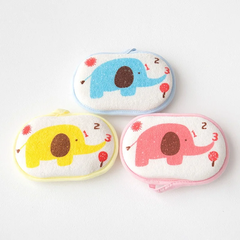 

High Quality Super Soft Infant Bath Sponge Baby Bath Brush Lovely Elephant Pattern Shower Products Bath Sponge