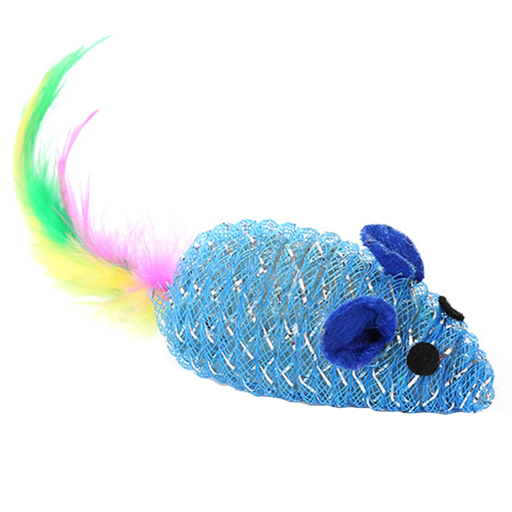 

Dorakitten 1PCS Random Color Cat Mouse Toy Creative Plastic Faux Feather Pet Interactive Toy Cat Bite Toy Pet Supplies