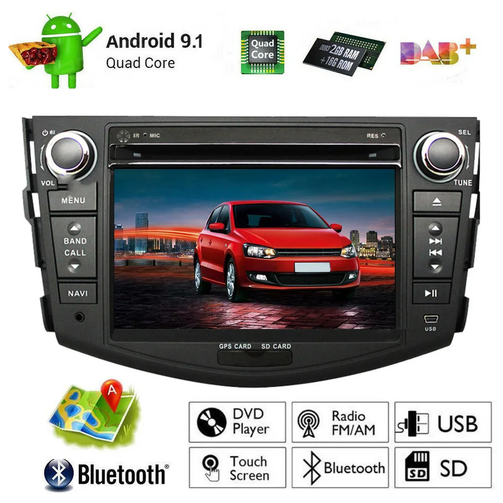 7 &quotчетырехъядерный автомобильный dvd плеер для Toyota Rav4 RAV 4 Android 9 1 2din Радио Аудио