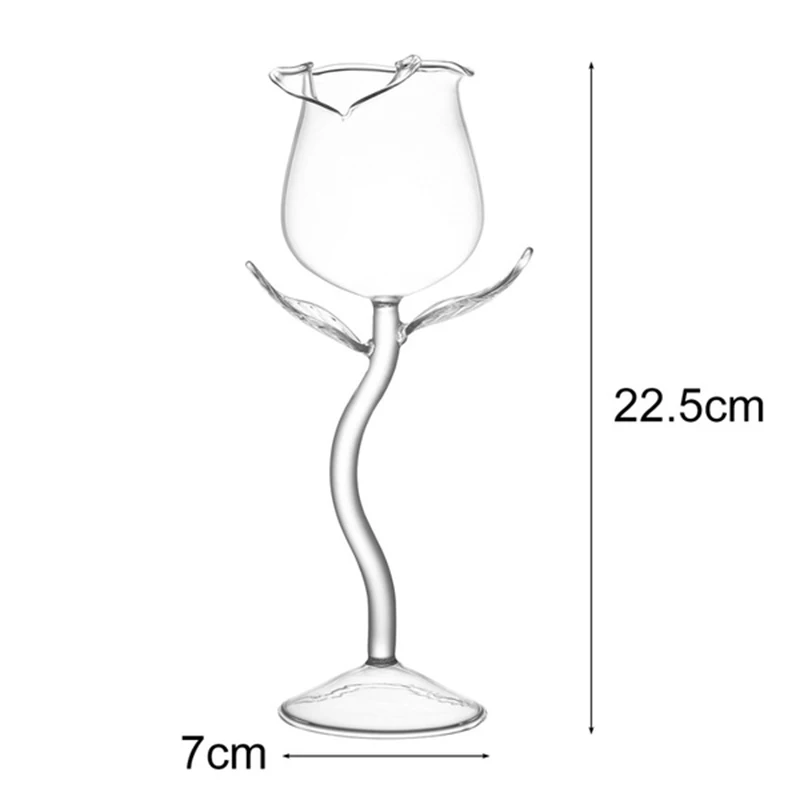 

1PC Fancy Red Wine Goblet Wine Cocktail Glasses 100ml Rose Flower Shape Wine Glass