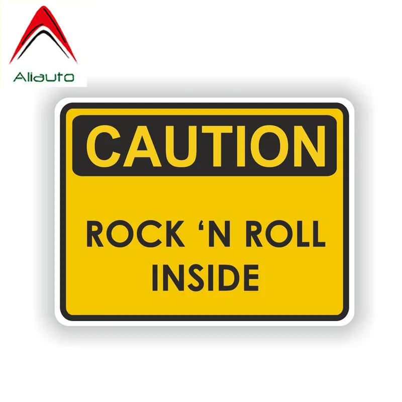 

Aliauto Caution Rock N Roll Inside Warning Music Sound Heavy Funny Car Sticker Decal for Motorcycle Honda Toyota,14cm*10cm