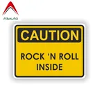 Aliauto внимание Рок н ролл Предупреждение Музыка Звук тяжелый забавный автомобиль наклейка для мотоцикла Honda Toyota, 14 см * 10 см