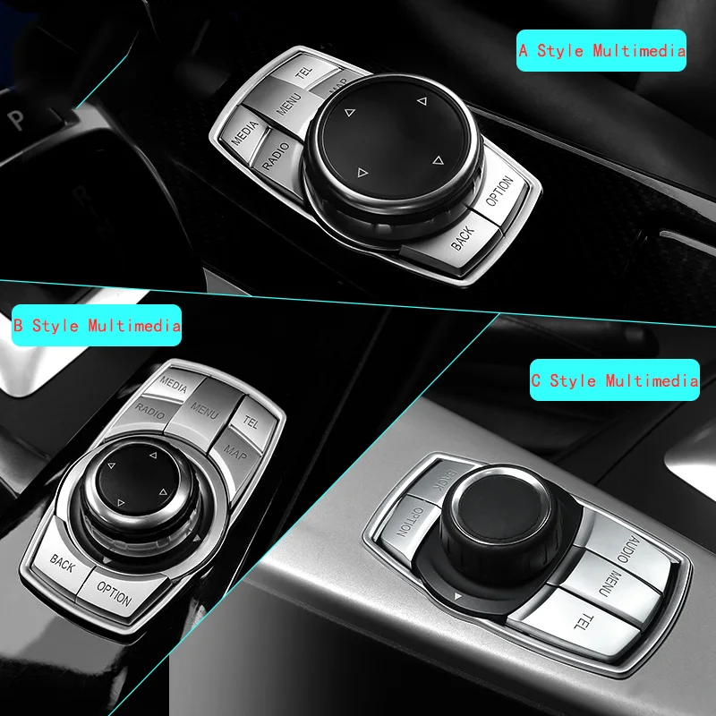 Cubierta de botones Multimedia para BMW, cubierta embellecedora cromada de ABS iDrive, para BMW 1, 2, 3, 4, 5, 6, 7 Series X1, X3, X4, X5, X6, 3GT, 5GT, F30 y F10