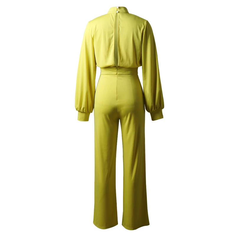 Jumpsuit Women Bodysuit Elegant Sexy Rompers Womens Long Sleeve Casual Wide Legs Jumpsuits Backless Clothes Black 2021 Fashion