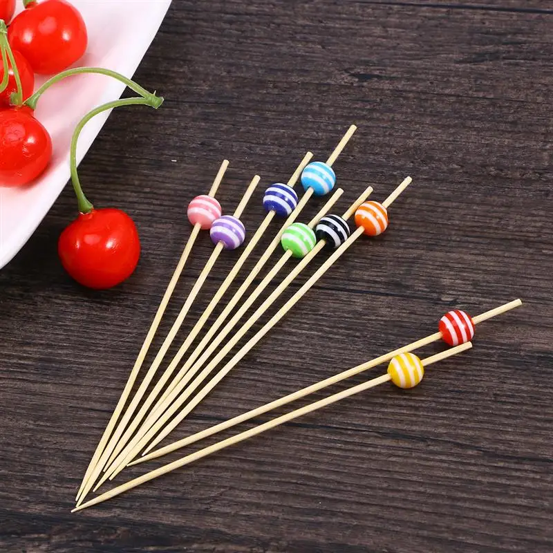 100 шт. одноразовые деревянные Еда фрукты выбирает пить коктейль напиток закуска