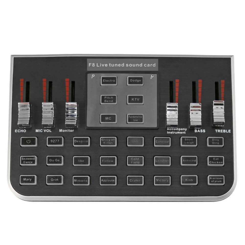Streamer Universal Sound Card Portable Audio Mixer USB Studio Professional Microphone Accessories Computer Phone 4 Modes Webcast |