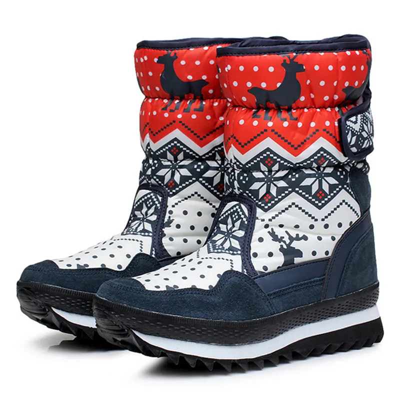 Зимние женские уличные модные зимние ботинки с оленем для катания на лыжах езды