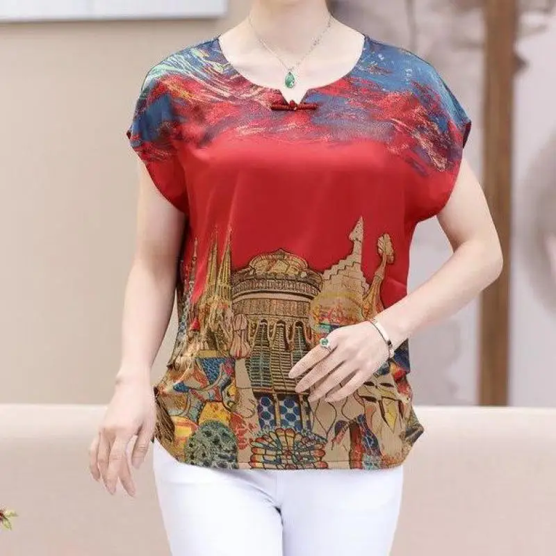 

Woman Summer Plus Size Hedging Loose Silk Tops Female Oversized Batwing Sleeve Tees Women Thin 10% Silk Shirts Lady Fall Blosue