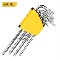 deli3091 hex wrench set screwdriver universal allen key 1 5 10mm double end l type hexagon flat ball spanner metric hand tools
