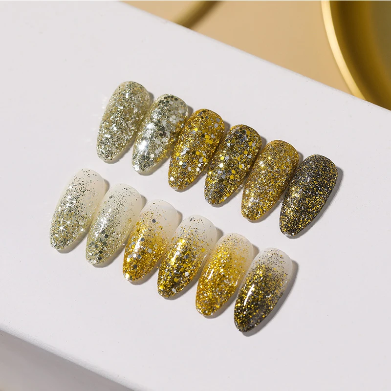 Блестки градиентные золотистые блестящие розовые для дизайна ногтей | Красота и