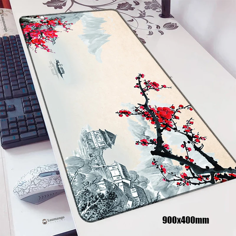 

Chinese Flower Tapis De Souris Mouse Pad Anime Gaming Accessories Keyboard Carpet Gabinete PC Gamer Computer Sakura Art Mousepad