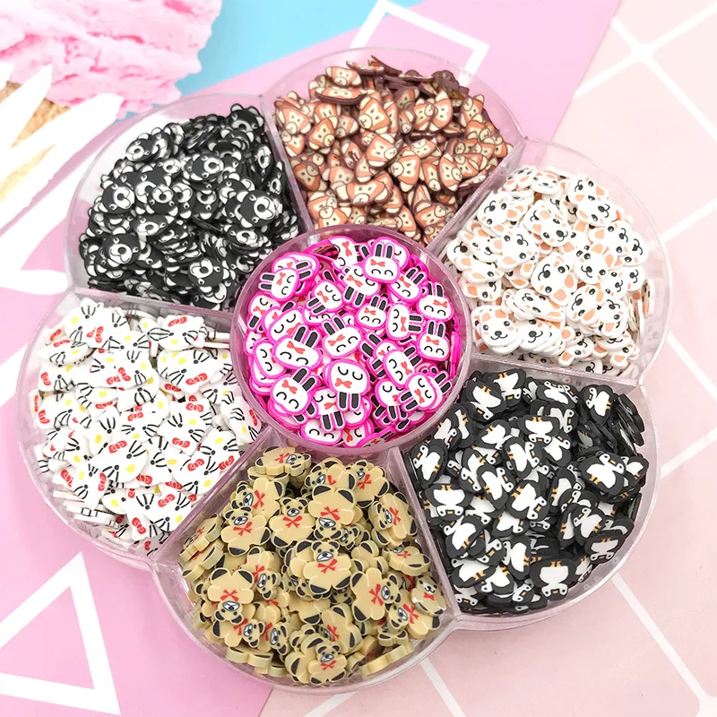 1 коробка мягкая полимерная глина в виде животных цветов фруктов 5 мм | Дом и сад