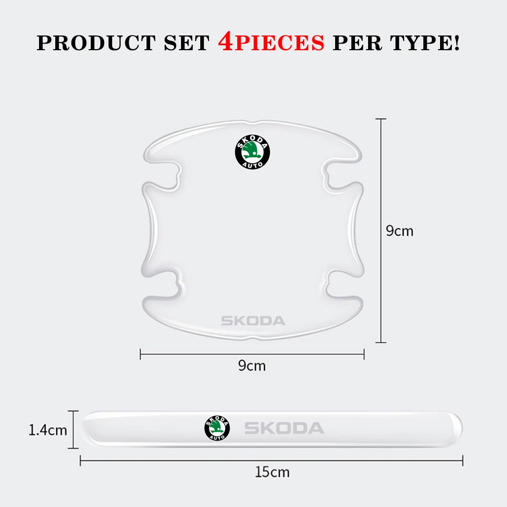 Наклейка на дверную чашу автомобиля защитная пленка от царапин ручки прозрачная