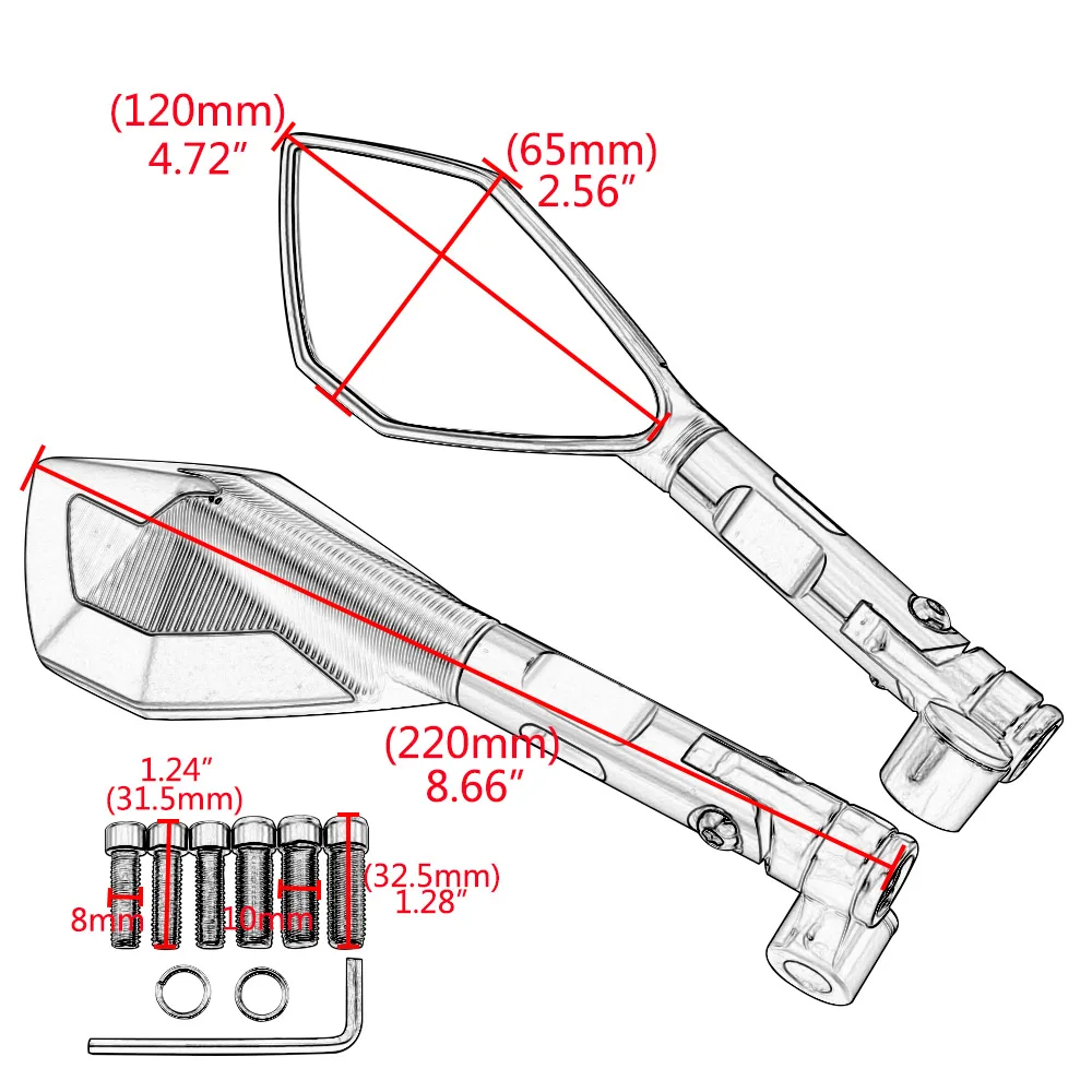 Универсальные золотые боковые зеркала заднего вида для мотоциклов YAMAHA YS 150 Tmax 530