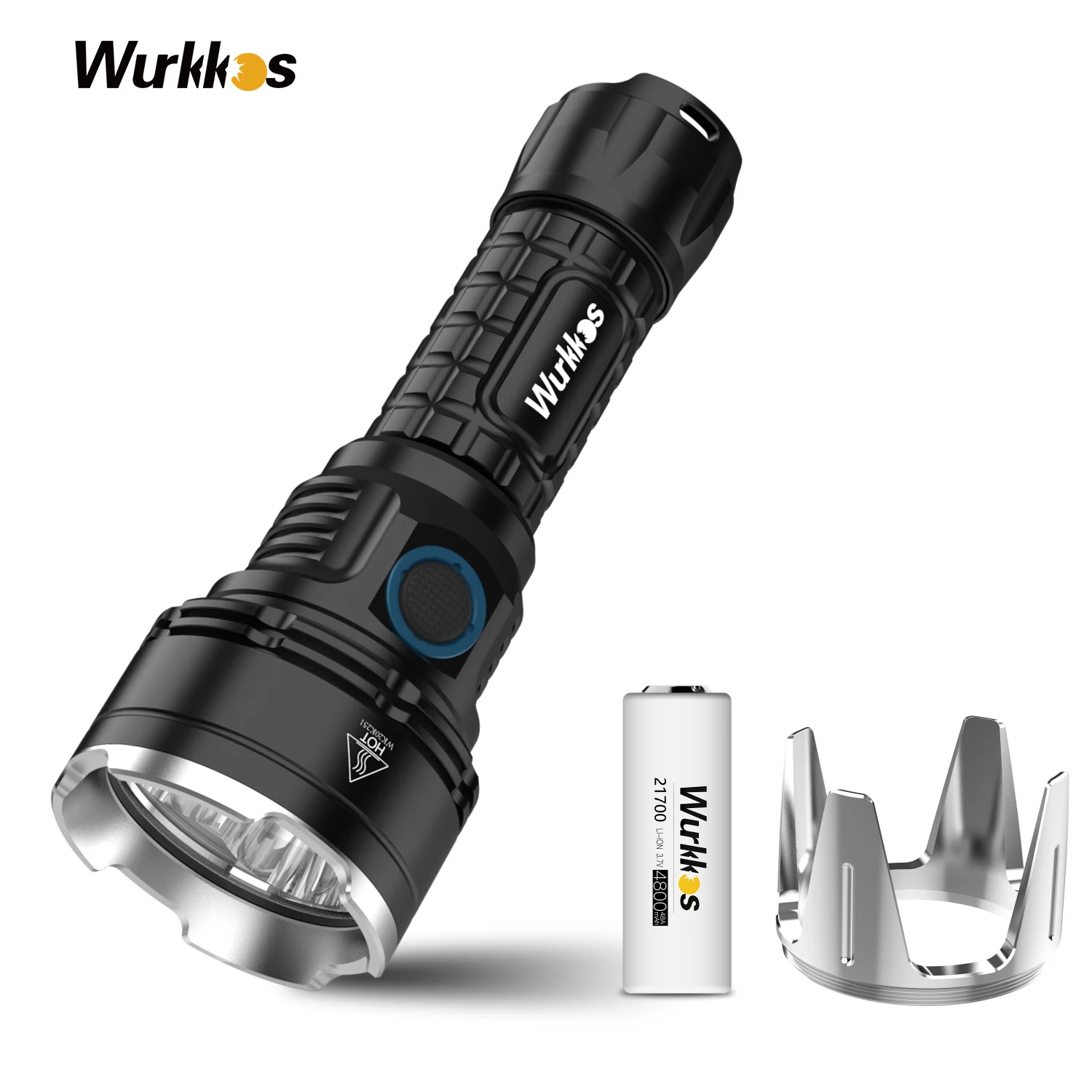 

Wurkkos TS30 Rechargeable Flashlight 6000 Lumens Type -C Charge LED 4 SST40 ATR Torch Extra Stainless Bezel Power Indicator