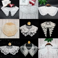 fashion white 9pattern mesh embroidery lace fabric trim ribbon diy sewing applique collar cloth wedding dress craft accessory