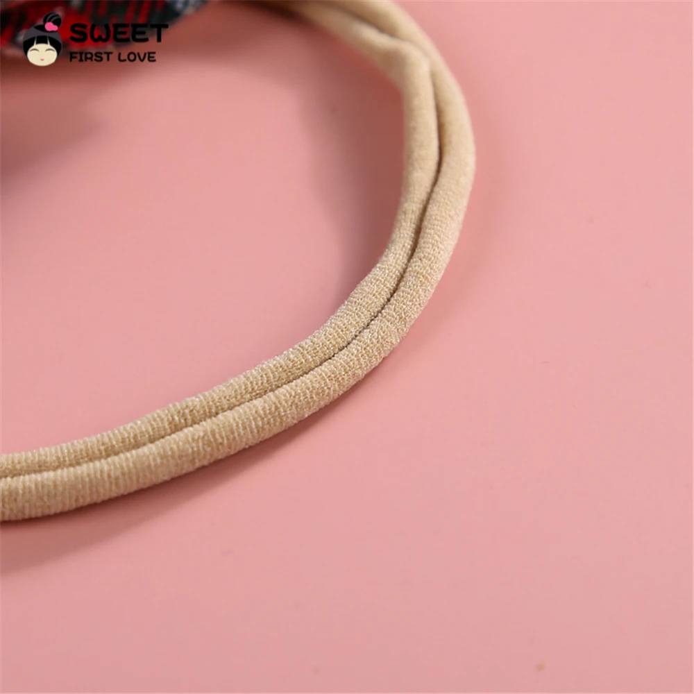 

1pcs Baby Bows Nylon Headbands Handmade Pu Leather Knot Bows Elastic Nylon Head Wraps Stretchy Bow Baby Hair Accessories
