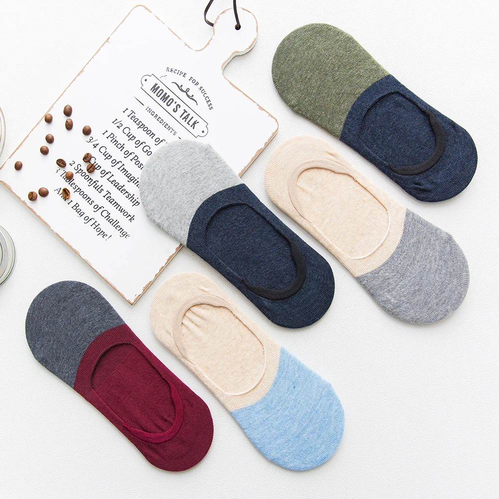 

Men's Boat Socks Shallow Mouth Summer Short Tube Two-Color Leisure And Comfortable Cotton Sports Non-Slip Invisible Men's Socks
