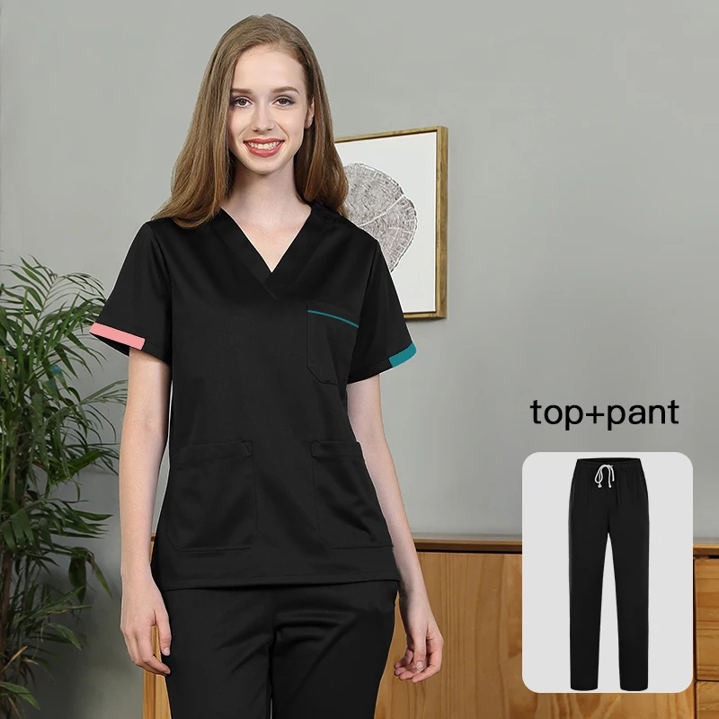 Униформа унисекс с коротким рукавом и V-образным вырезом | Тематическая одежда