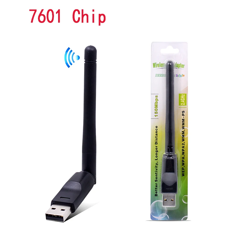Little Packing No CD Creacube 2,4 ГГц 150 Мбит/с беспроводной USB WiFi адаптер 2 дБ Wifi антенна WLAN сетевая карта USB WiFi приемник MTK7601 чип - Цвет: Little Packing No CD