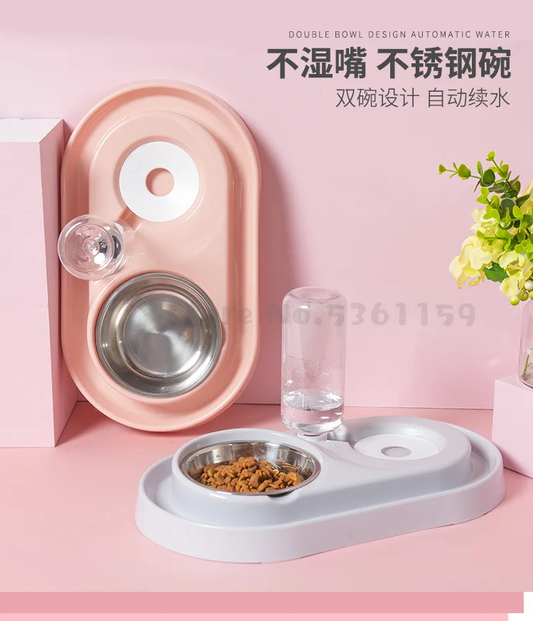 Dog Drinking Water Machine Automatic Dog Bowl Cat Bowl Double Bowl Pet Feeder Teddy Water Drinker Cat Drinking Machine