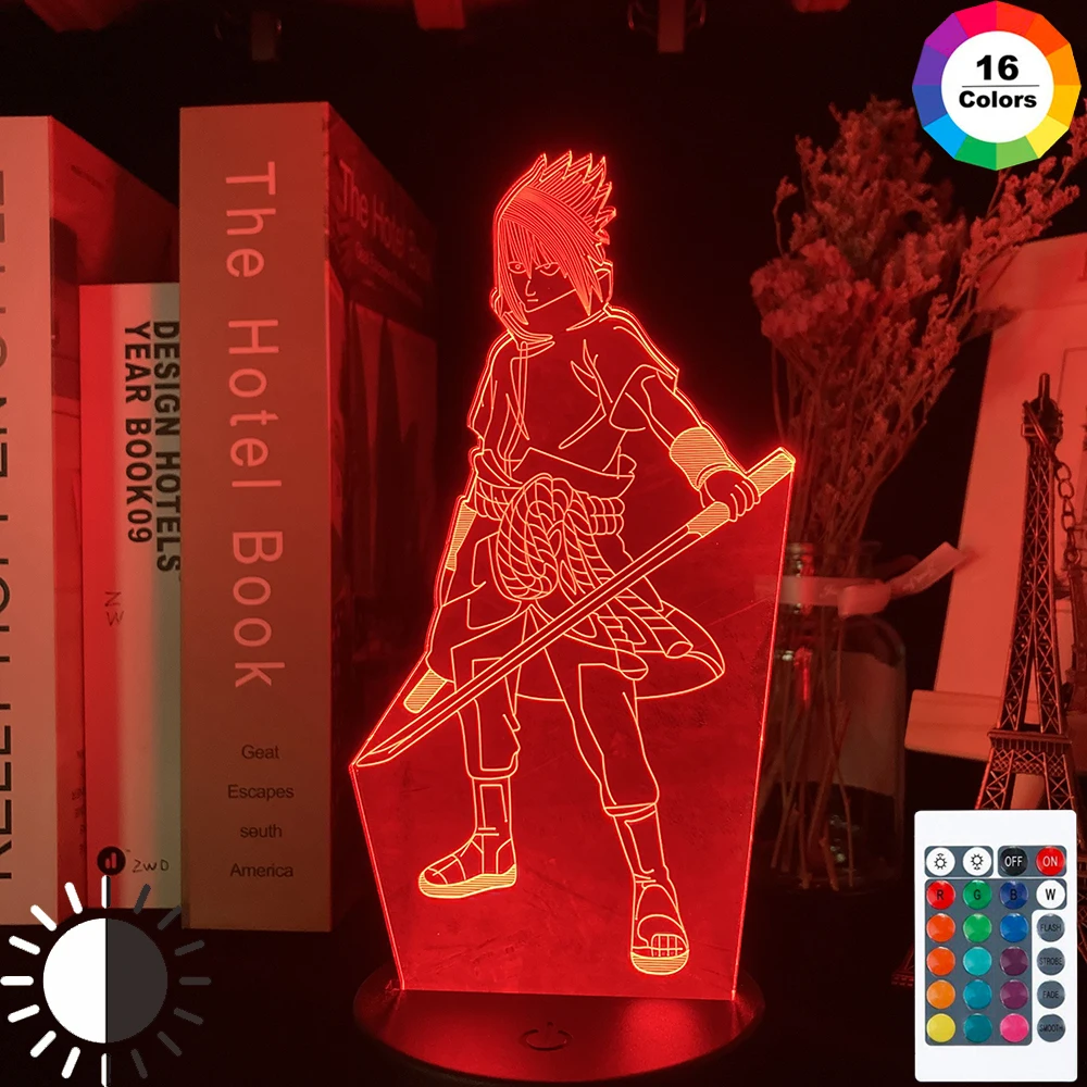 

3d Led Night Light Uchiha Sasuke Figure Color Changing Nightlight for Kids Bedroom Decor Touch Sensor Table Lamp Gift