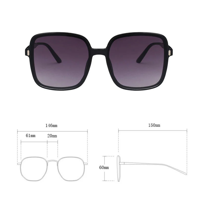 Солнечные очки Leonlion большого размера для женщин квадратные градиентные