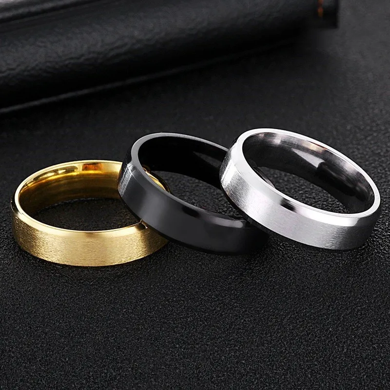 8 мм вращающееся основное кольцо для мужчин черный/Золотой/Серебряный цвет