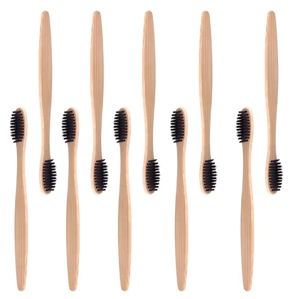10 шт./компл. Экологичная зубная щетка с бамбуковым углем es для здоровья полости