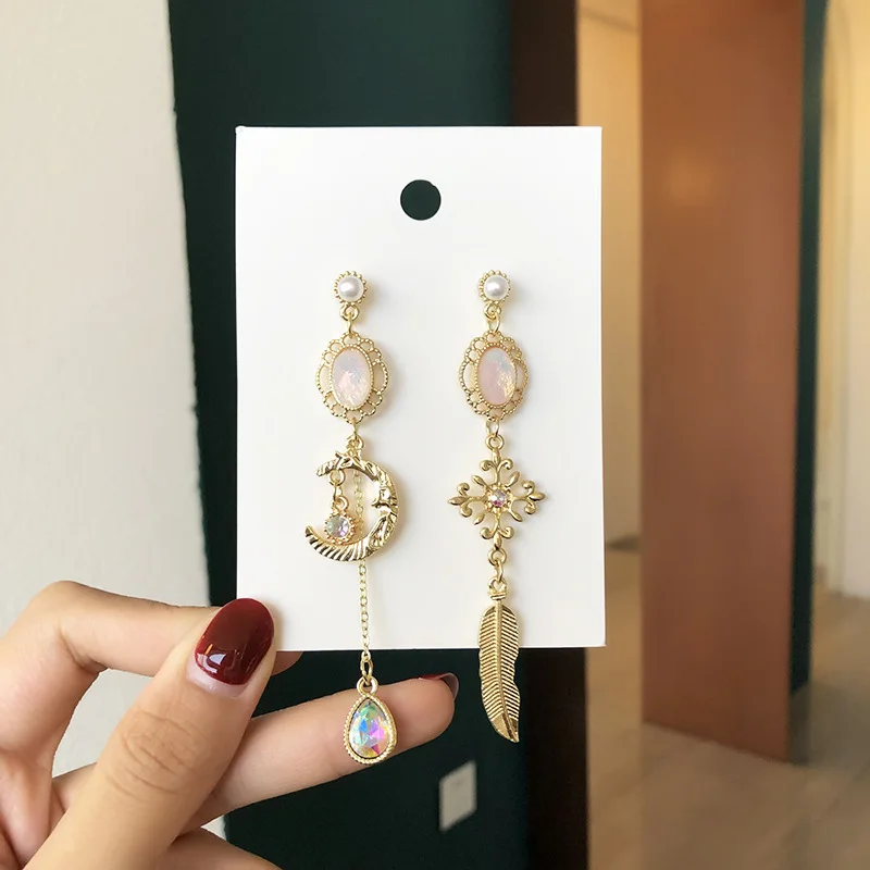 

Новое поступление 2021, модные женские серьги со звездой и кристаллами, висячие серьги со звездой, серьги-подвески, ювелирные серьги