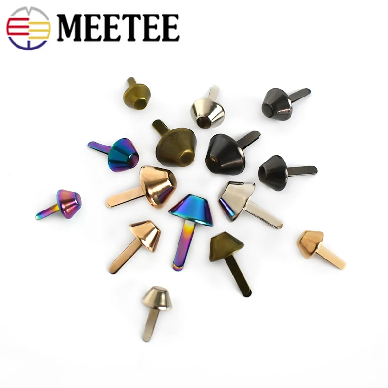 Металлические двухногие гвозди Meetee 50 шт. 12 мм заклепка Пряжка для сумок Кожаное