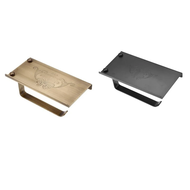 Wall Mounted Vintage Antique Metal Toilet Bathroom Paper Holder With Phone Shelf Roll | Обустройство дома