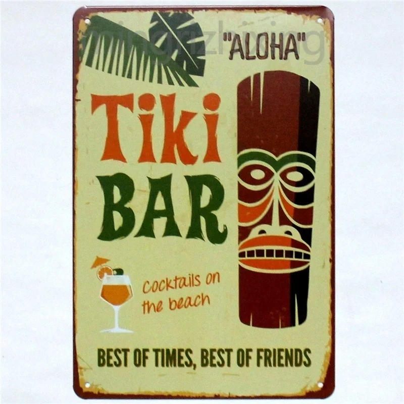 2020 Новинка! TIKI BAR металлический жестяной знак Бар Паб домашнее украшение для стен