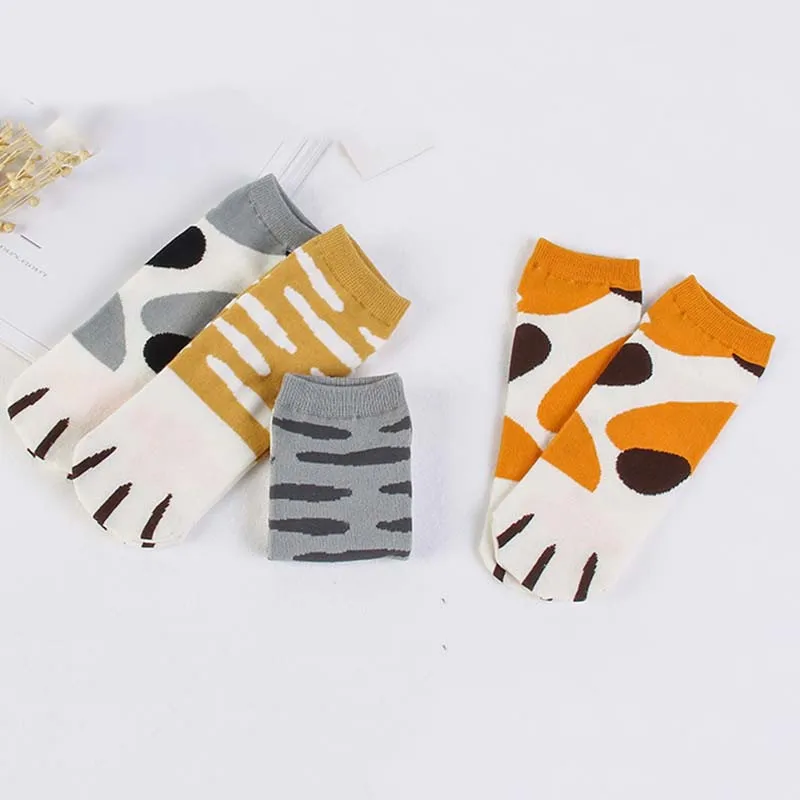 Модные милые хлопковые носки в виде кошек и для девушек летние весенние смешные