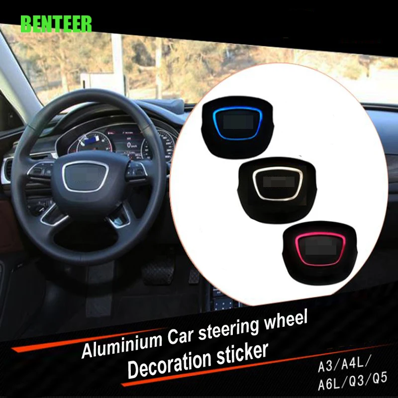 

Aluminum car steering wheel sticker car interior decoration for Audi A1 A6 A5 A7 A3 A4 Q3 Q5 S3 S5 S7 TT S3 S4 S5 S6 S7 S8
