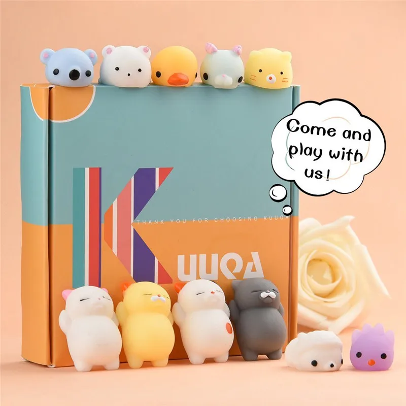 20Pcs Animal Squishies Toys Easter Egg Fillers Squishy Panda Cat Paw Cute Mini Soft Squeeze Stress Reliever Balls | Игрушки и хобби