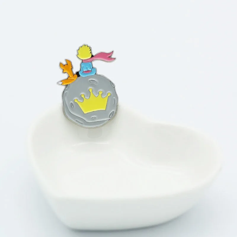 Металлическая брошь Little prince с мультяшным изображением милой лисы Антибликовая