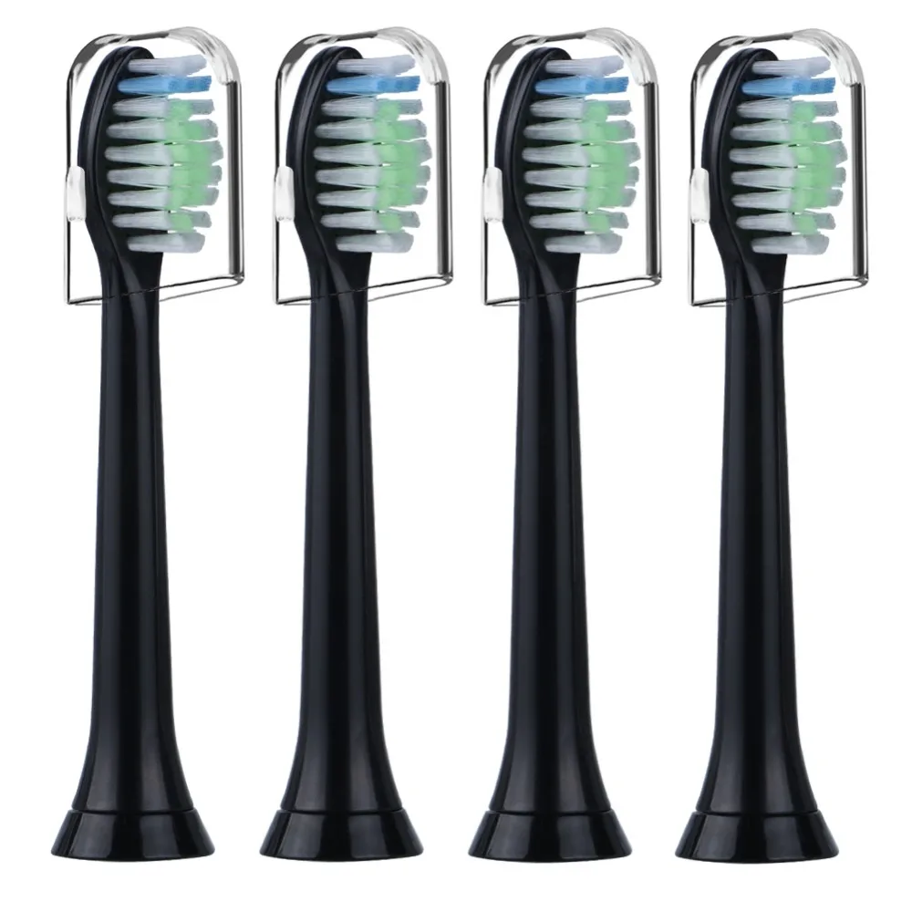 Сменные насадки для зубных щеток Philips Sonicare Diamond Clean, Sonicare ProtectiveClean, с гигиеническими колпачками, 16 шт. HX6064, черный